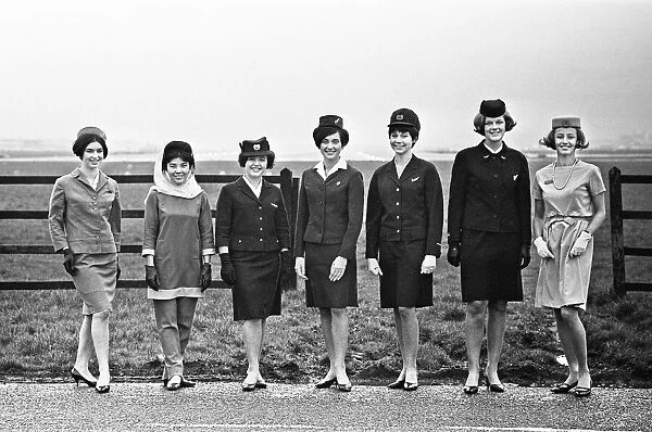 Air Stewardess in uniform. 17th February 1967
