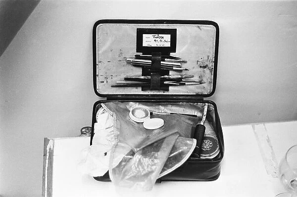 An air Stewardesses make-up bag. 13th February 1967
