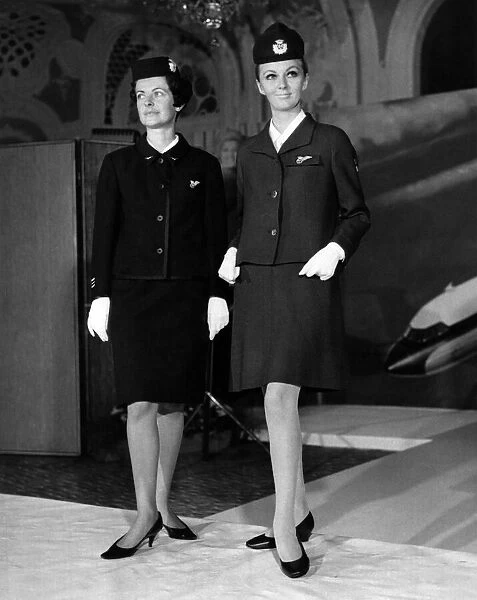 Air Stewardesses. New B. E. A. uniform designed by Hardy Amies