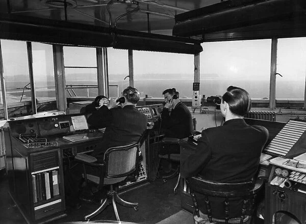 Air Traffic controllers in the control tower at Manchester Ringway airport