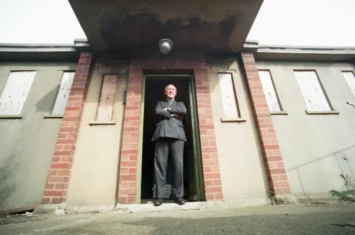 Framed Print : Air Vice Marshal Sandy Hunter seen here at the entrance to the nuclear bunker at Kenton Framed Print : Air Vice Marshal Sandy Hunter seen here at the entrance to the nuclear bunker at Kenton