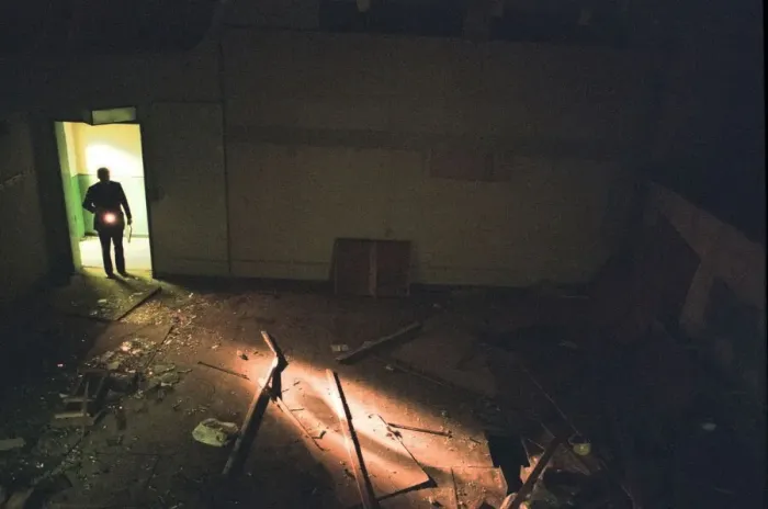 Framed Print : Air Vice Marshal Sandy Hunter seen here exploring the abandon nuclear bunker at Kenton Framed Print : Air Vice Marshal Sandy Hunter seen here exploring the abandon nuclear bunker at Kenton
