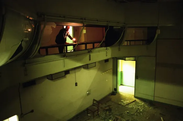 Framed Print : Air Vice Marshal Sandy Hunter seen here exploring the abandon nuclear bunker at Kenton Framed Print : Air Vice Marshal Sandy Hunter seen here exploring the abandon nuclear bunker at Kenton
