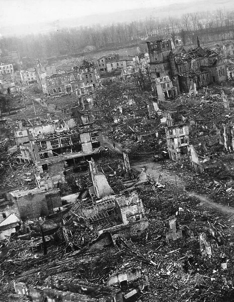 An air view of devastated Julick, on the road to Cologne, Germany