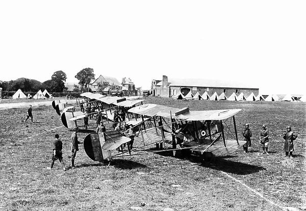 Four Airco D. H. 2 single-seater fighters on Beauval Aerodrome