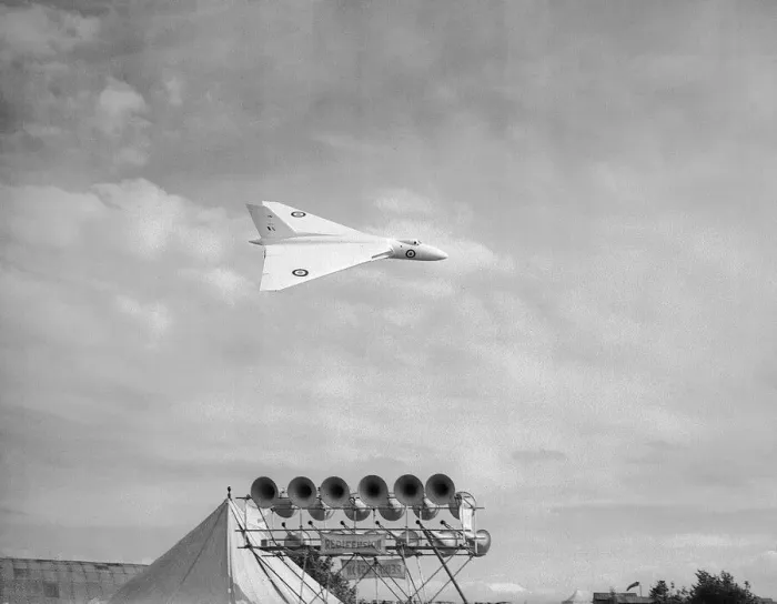 Framed Print : Aircraft AVRO 698 Delta Vulcan 1952 AVRO 698 delta research aircraft on a low Framed Print : Aircraft AVRO 698 Delta Vulcan 1952 AVRO 698 delta research aircraft on a low