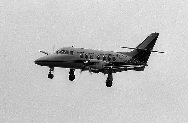 Aircraft British Aerospace BAe Jetstream May 1987 taxies out for a flight from BAe