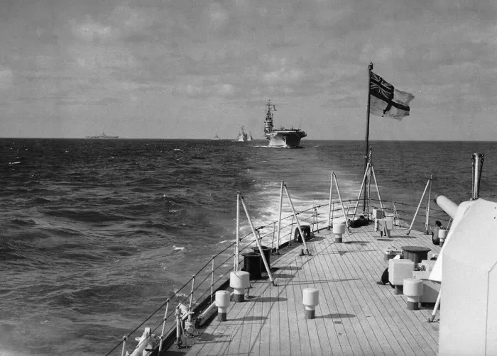 Framed Print : Aircraft Carrier HMS Implacable July 1949 during the Western union Exercises Framed Print : Aircraft Carrier HMS Implacable July 1949 during the Western union Exercises