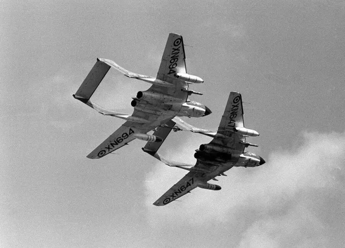Framed Print : Aircraft DeHavilland Sea Vixen Sept 1962 - DH Sea Vixen practising for SBAC Farnborough