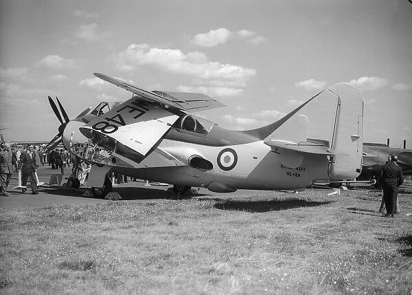 Aircraft Fairey Gannet Sept 1952 in Royal Navy markings with wings folded for