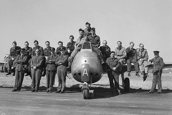 Aircraft Royal Air Force de Havilland Vampire May 1951 A Squadron of pilots