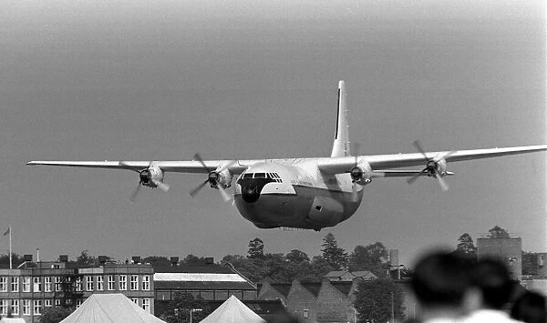 Aircraft Shorts Belfast heavy freighter of the Royal Air Force displaying at low level