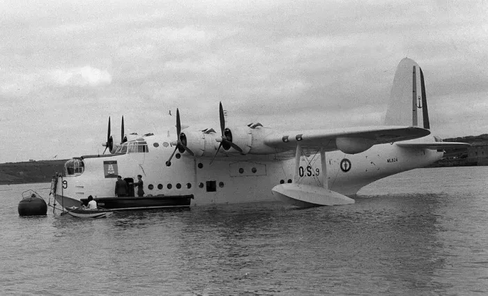 Framed Print : Aircraft Shorts Sunderland Flying Boat April 1961 after its last flight