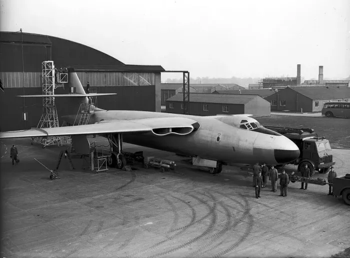 Framed Print : Aircraft Vickers Valliant B1 V Bomber at RAF Marham Mar 1956 in Norfolk with ground