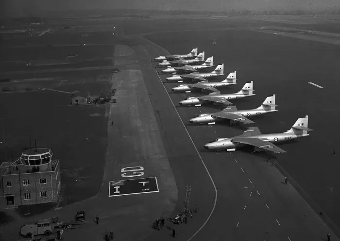 Framed Print : Aircraft Vickers Valliant B1 V Bomber at RAF Marham Mar 1956 in Norfolk lined up Framed Print : Aircraft Vickers Valliant B1 V Bomber at RAF Marham Mar 1956 in Norfolk lined up