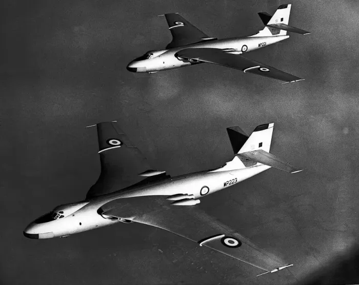Framed Print : Aircraft Vickers Valliant B1 V Bombers March 1956 from RAF Marham in Norfolk