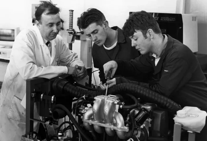 Framed Print : Alan Baker (left) with students Dave Banks (centre) and Gary Lewis Framed Print : Alan Baker (left) with students Dave Banks (centre) and Gary Lewis