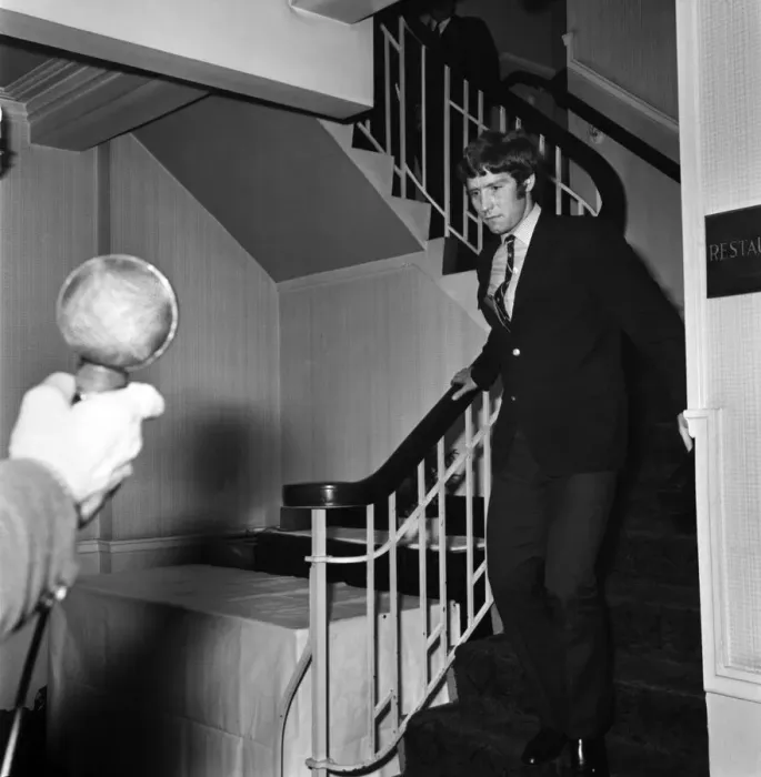 Framed Print : Alan Ball leaves after the FA hearing. January 1970 70-0310-001 Framed Print : Alan Ball leaves after the FA hearing. January 1970 70-0310-001