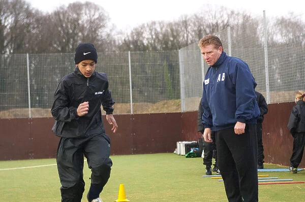 Alan Ball working with Theo Walcott during his days at Southampton, Circa 1995