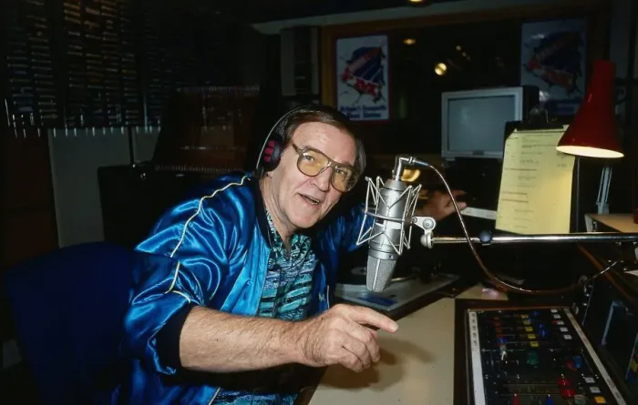 Framed Print : Alan Freeman DJ disc jockey in studio Framed Print : Alan Freeman DJ disc jockey in studio
