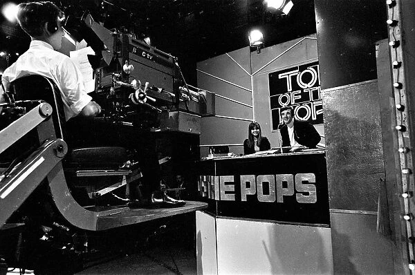 Alan Freeman at rehearsals for Top of the Pops at the BBC, Studio G, Lime Grove, London