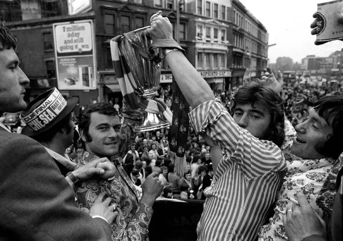 Framed Print : Alan Hudson and Keith Weller of Chelsea with European Cup winners cup trophy Framed Print : Alan Hudson and Keith Weller of Chelsea with European Cup winners cup trophy