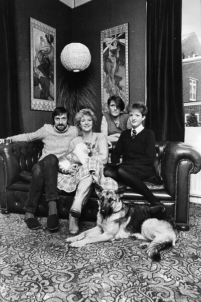 Alan Hull, of the pop group Lindisfarne, at home with his wife Pat