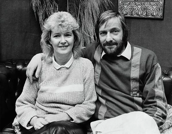 Alan Hull of the pop group Lindisfarne pictured at home with his wife Pat. 21  /  02  /  86
