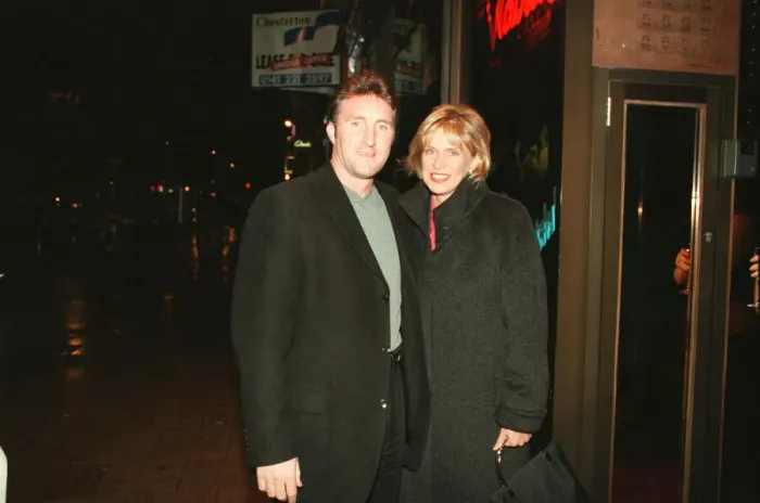 Framed Print : Alan McInally (footballer) and friend leave Victorias Nigh Club, in Glasgow Framed Print : Alan McInally (footballer) and friend leave Victorias Nigh Club, in Glasgow