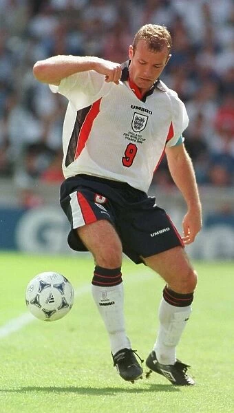 Alan Shearer Newcastle and England footballer June 1998 In action against Tunisia