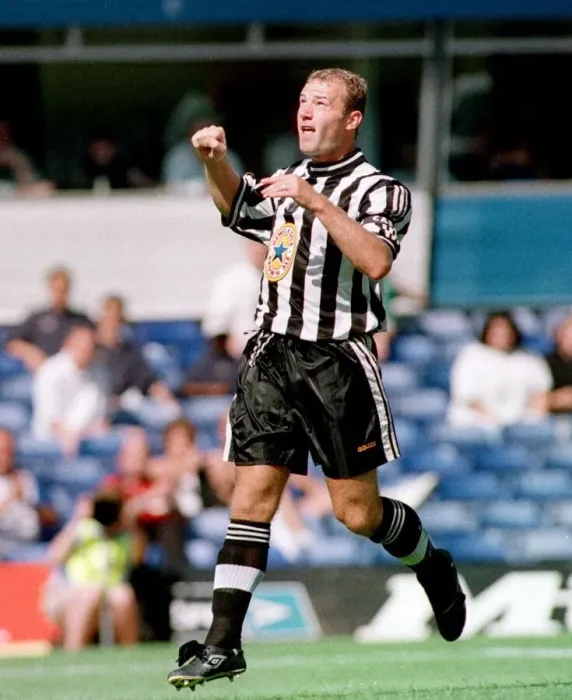 Framed Print : Alan Shearer scores a goal against Brimingham July 1997 The final score of the pre
