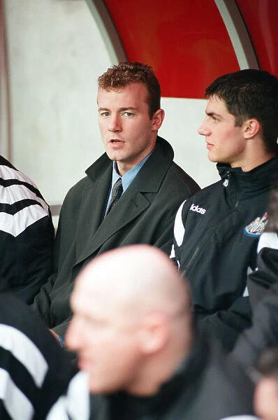 Alan Shearer watching the football match between Newcastle and Southampton