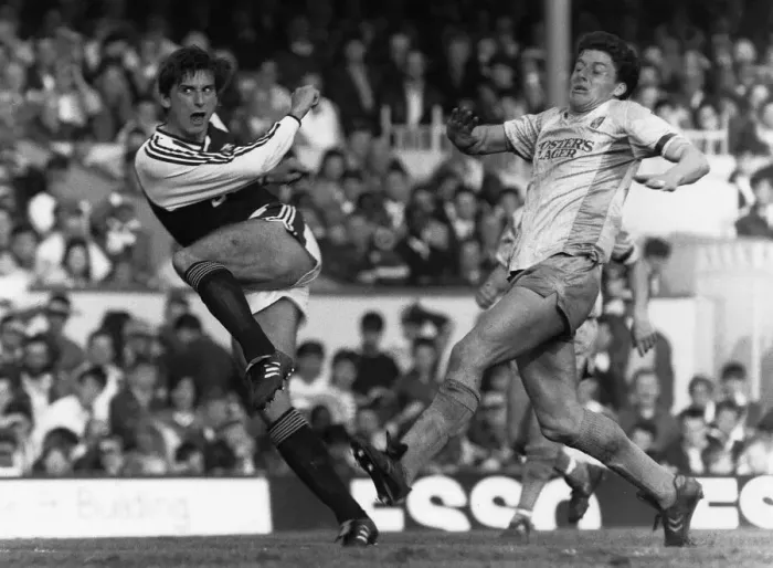 Framed Print : Alan Smith Arsenal v Norwich Football May 1989 Alan Smith scoring against Norwich