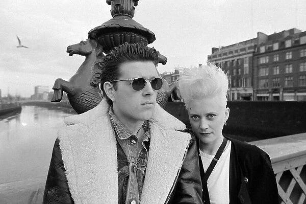 Alannah Currie and Tom Bailey who form pop duo The Thompson Twins pictured in Dublin