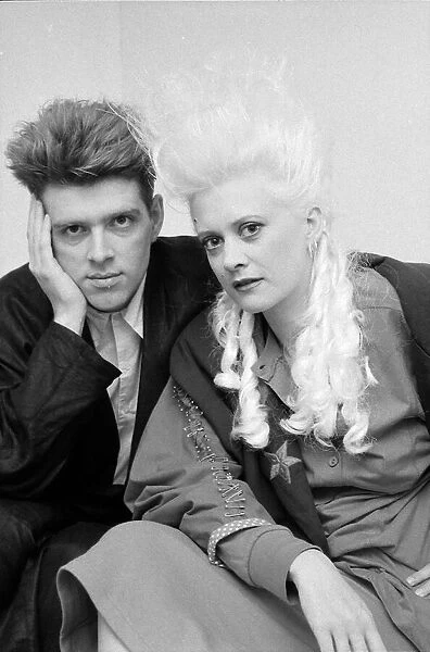Alannah Currie and Tom Bailey who form pop duo The Thompson Twins. September 1986