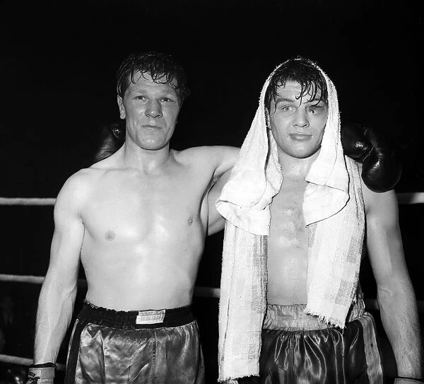 Albert Finch (left) after beating Arthur Howard