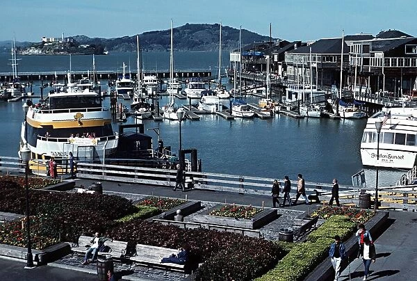 Alcatraz Island as seen from Pier 39 in San Francisco USA