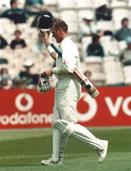 Framed Print : Alec Stewart England cricket team captain July 1998 Acknowledges the applause as he