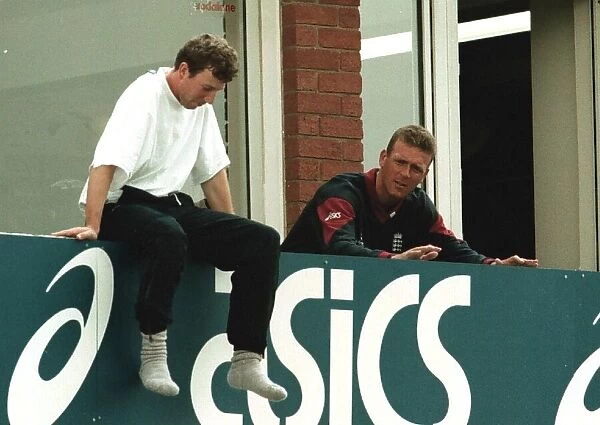 Alec Stewart and Mike Antherton July 1998 Sit on the balcony watching England