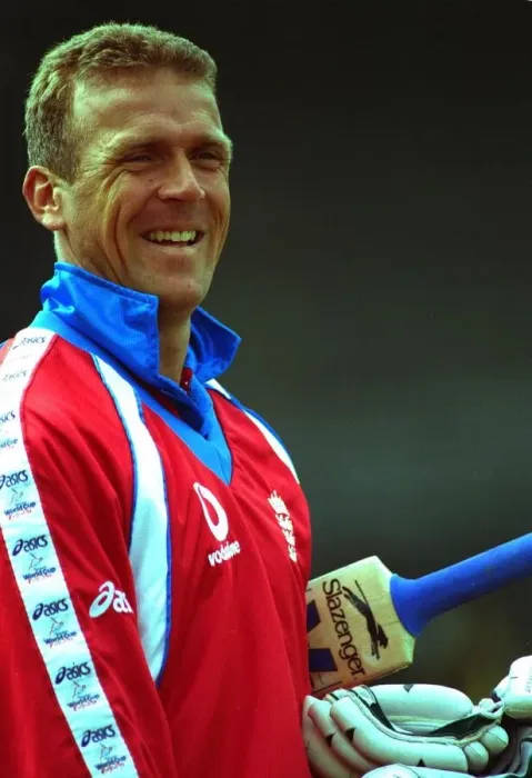 Framed Print : Alec Stewart prepares to bat in the England Nets May 1999