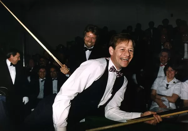 Alex Higgins snooker player alias Hurricane Higgins gets a playful spanking from Richard