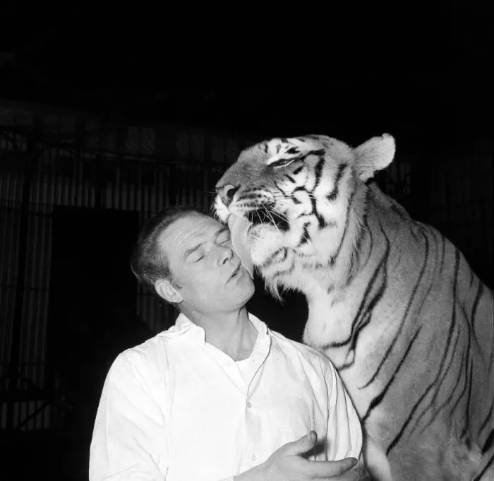 Framed Print : Alex Kerr and tiger Khan December 1957 Framed Print : Alex Kerr and tiger Khan December 1957