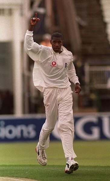 Alex Tudor Cricket England v New Zealand Ist Test July 1999 celebrates taking