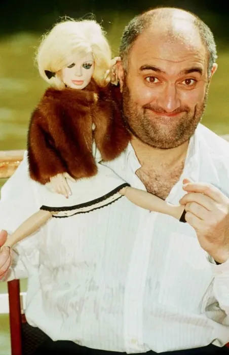 Framed Print : Alexei Sayle British comedian and actor with Thunderbirds puppet Lady Penelope 1991