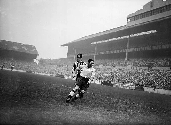 Alf Ramsey seen here playing at White Hart Lane for Tottenham Hotspur against Newcastle