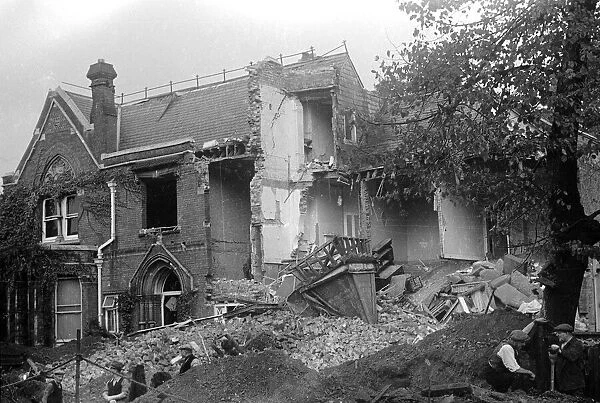 Alfieri. Air Raid damage to house at Kingston Hill, Redford. October 2nd 1940