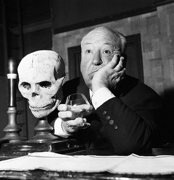 Alfred Hitchcock - film director - June 1964 In studio 2 with props from