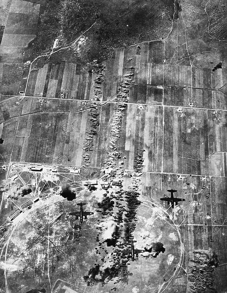 Alghero Airfield raided by R. A. F. bombers during the Second World War