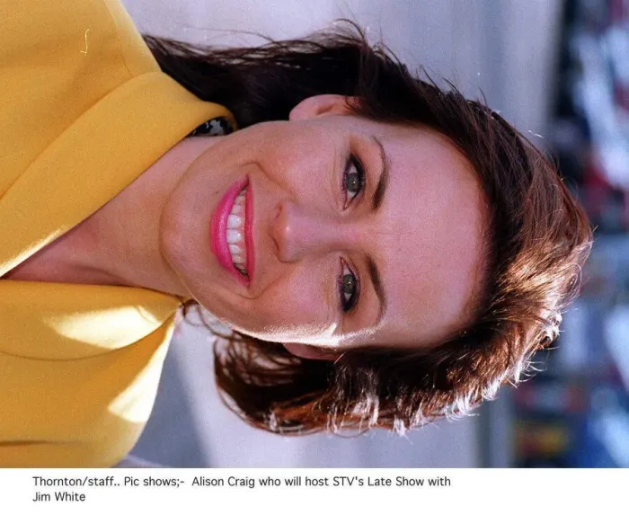 Framed Print : Alison Craig who will host STVs Late Show with Jim White yellow jacket Framed Print : Alison Craig who will host STVs Late Show with Jim White yellow jacket