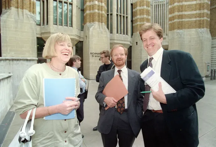 Framed Print : Alistair Campbell (L) September 1991 With Robin Cook and Jill Palmer